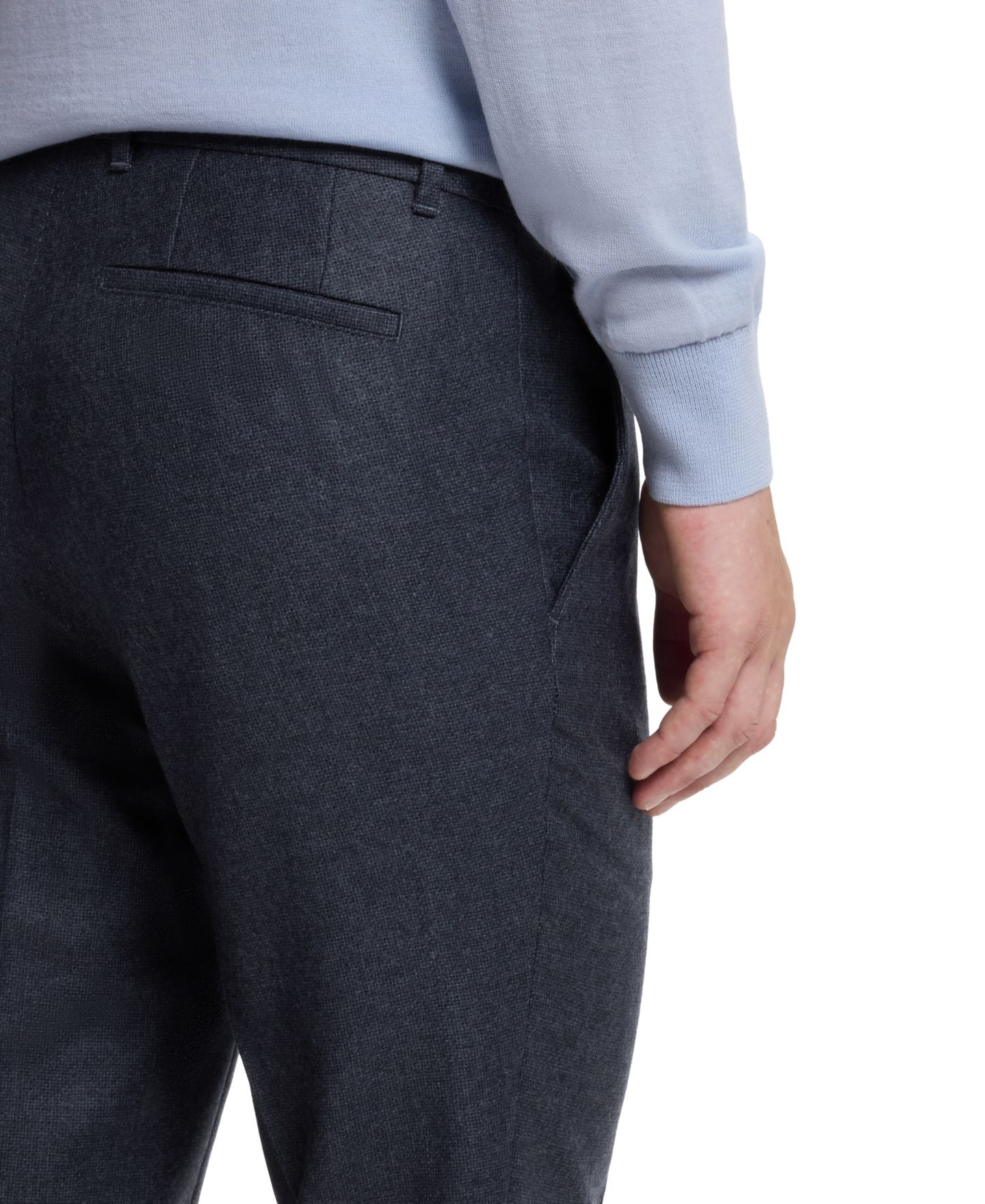 Мужские брюки Hugo Boss BOSS by Wool Slim-Fit Patterned, цвет: Тёмный синий — фото 6