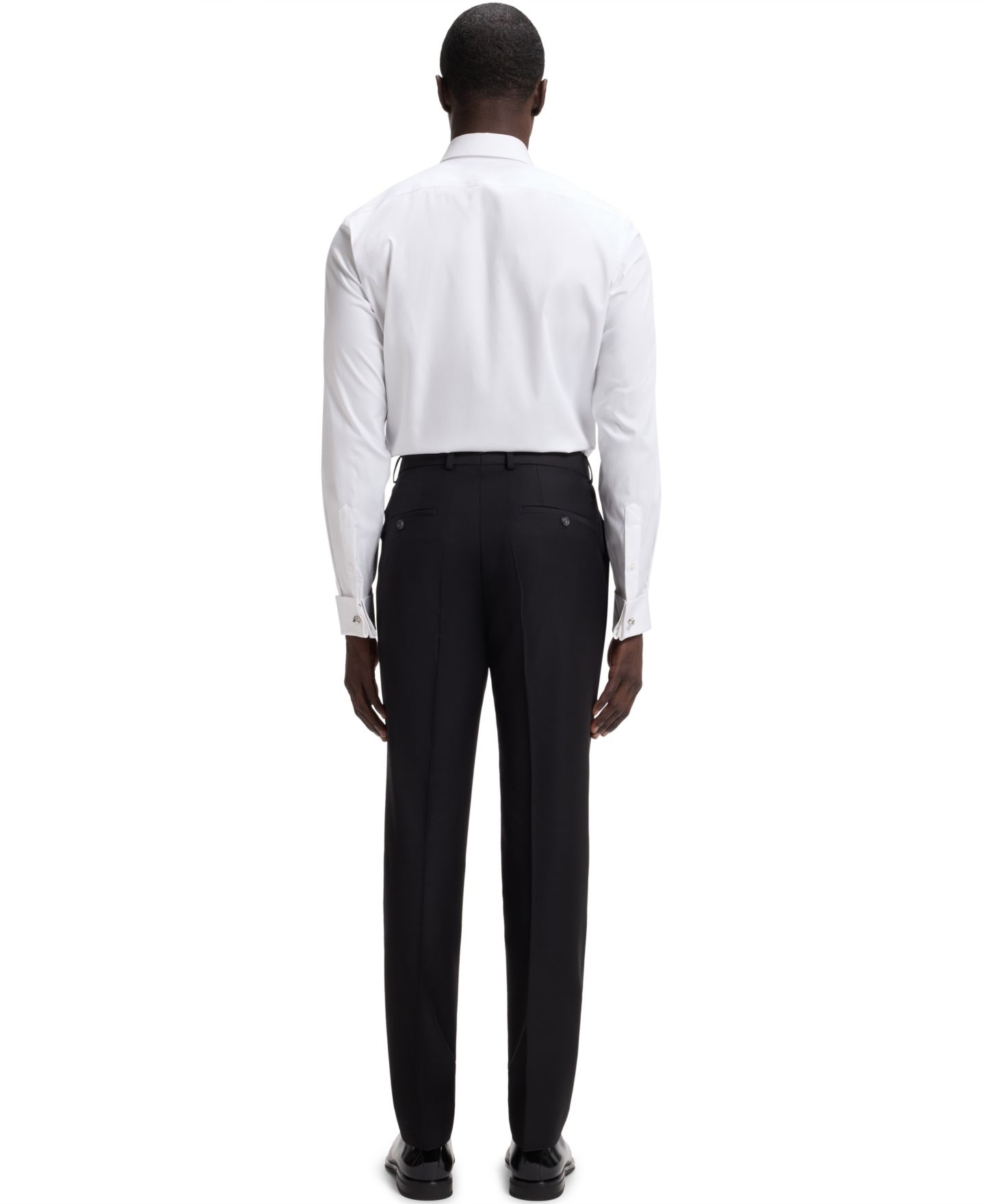 Мужская рубашка Hugo Boss Wrinkle-Free Cotton Poplin Regular-Fit Dress Shirt, цвет: Белый — фото 3