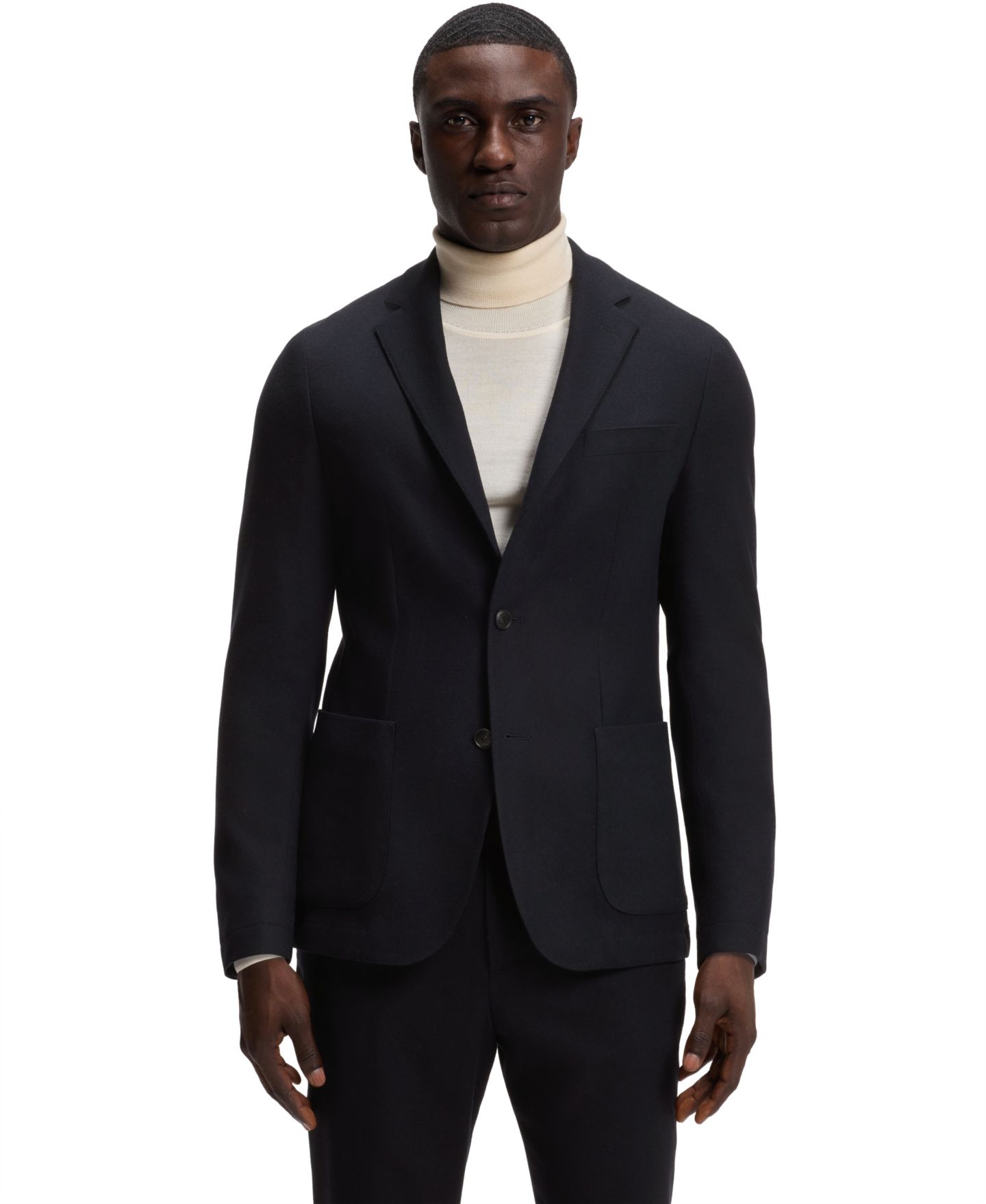 Мужской пиджак Hugo Boss BOSS by Washable Performance-Stretch Slim-Fit Blazer, цвет: Тёмный синий — фото 1