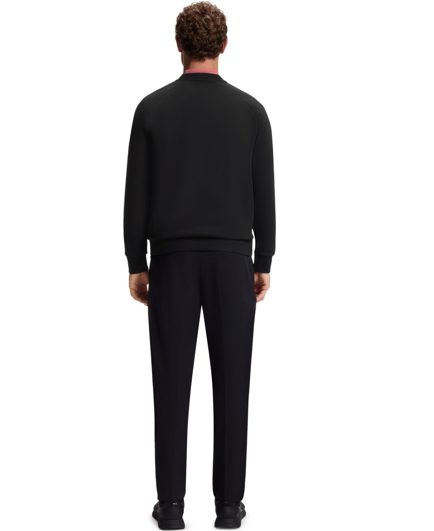 Мужская толстовка Hugo Boss BOSS by Salbo Puffed-Logo Regular-Fit Crewneck Cotton-Blend, цвет: Чёрный — фото 3