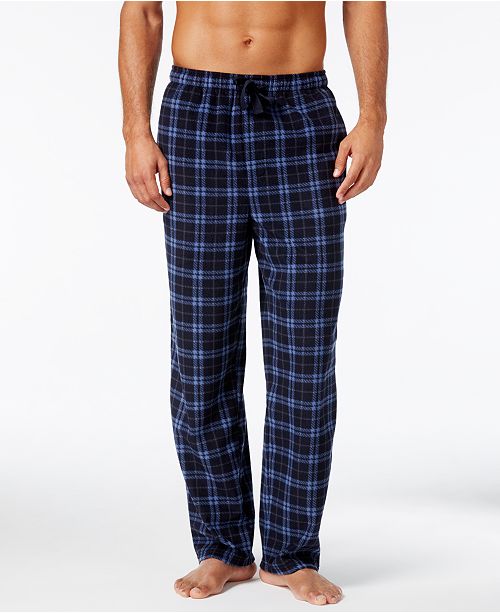 Perry Ellis Men's Plaid Fleece Pajama Pants & Reviews - Pajamas, Lounge ...