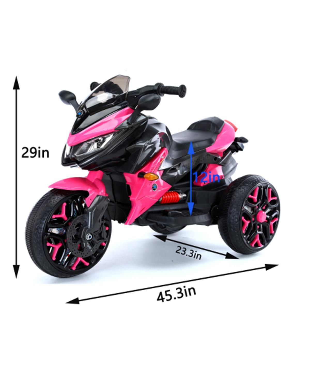 Yobtop Kids Motorcycle 3-Wheel with Manual Throttle, Led Light-Up Wheels & Training Wheels Ride-On Toy, Ages 3-6