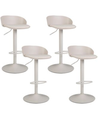 Set of 4 Adjustable Swivel Bar Stools Back and Footrest Loads 330 Lbs Each