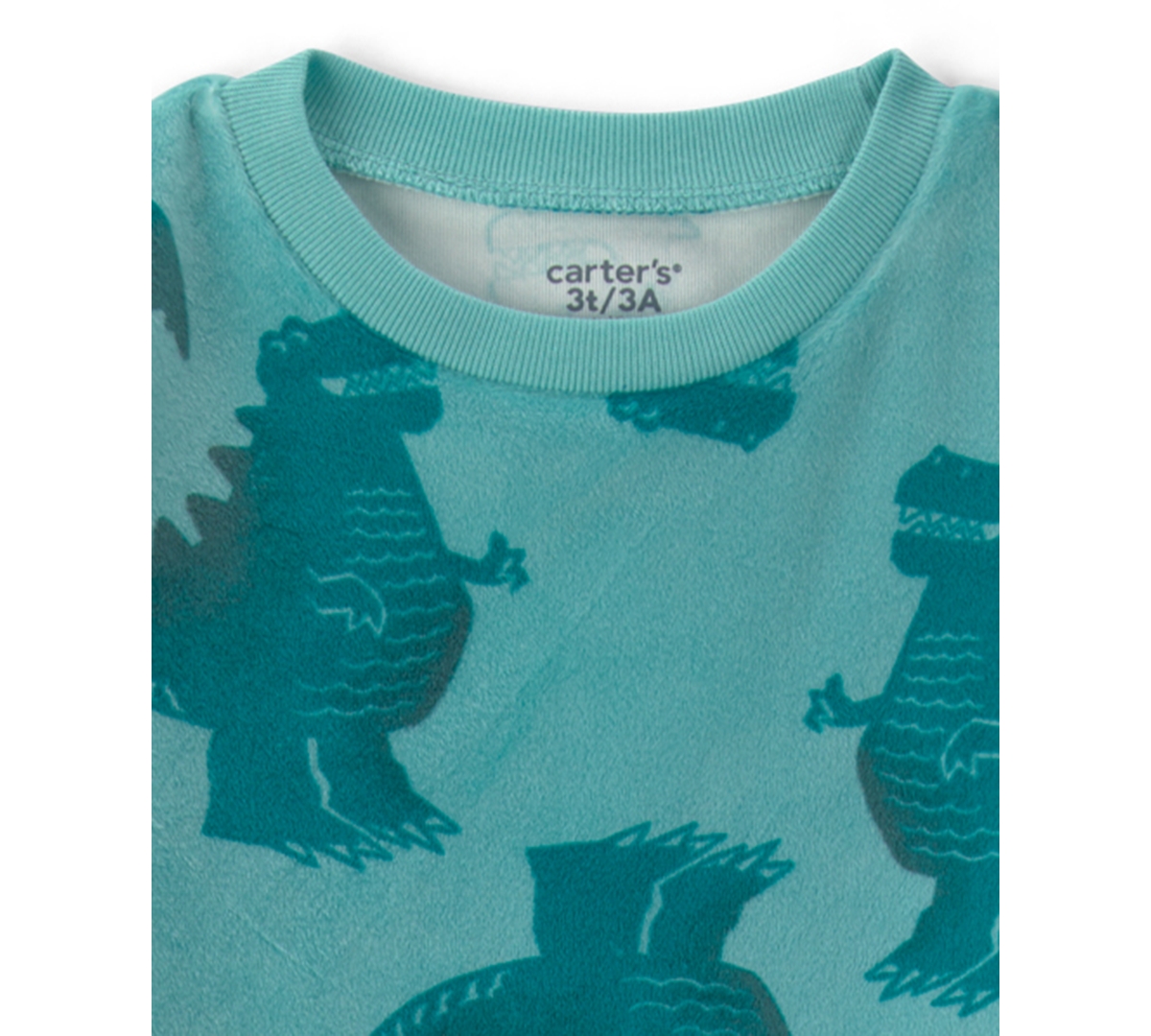 Carter's Toddler Boys' 2T-5T Dino Dreamplush Snug-Fit Long-Sleeve Top and Pants, 2-Piece Pajama Set