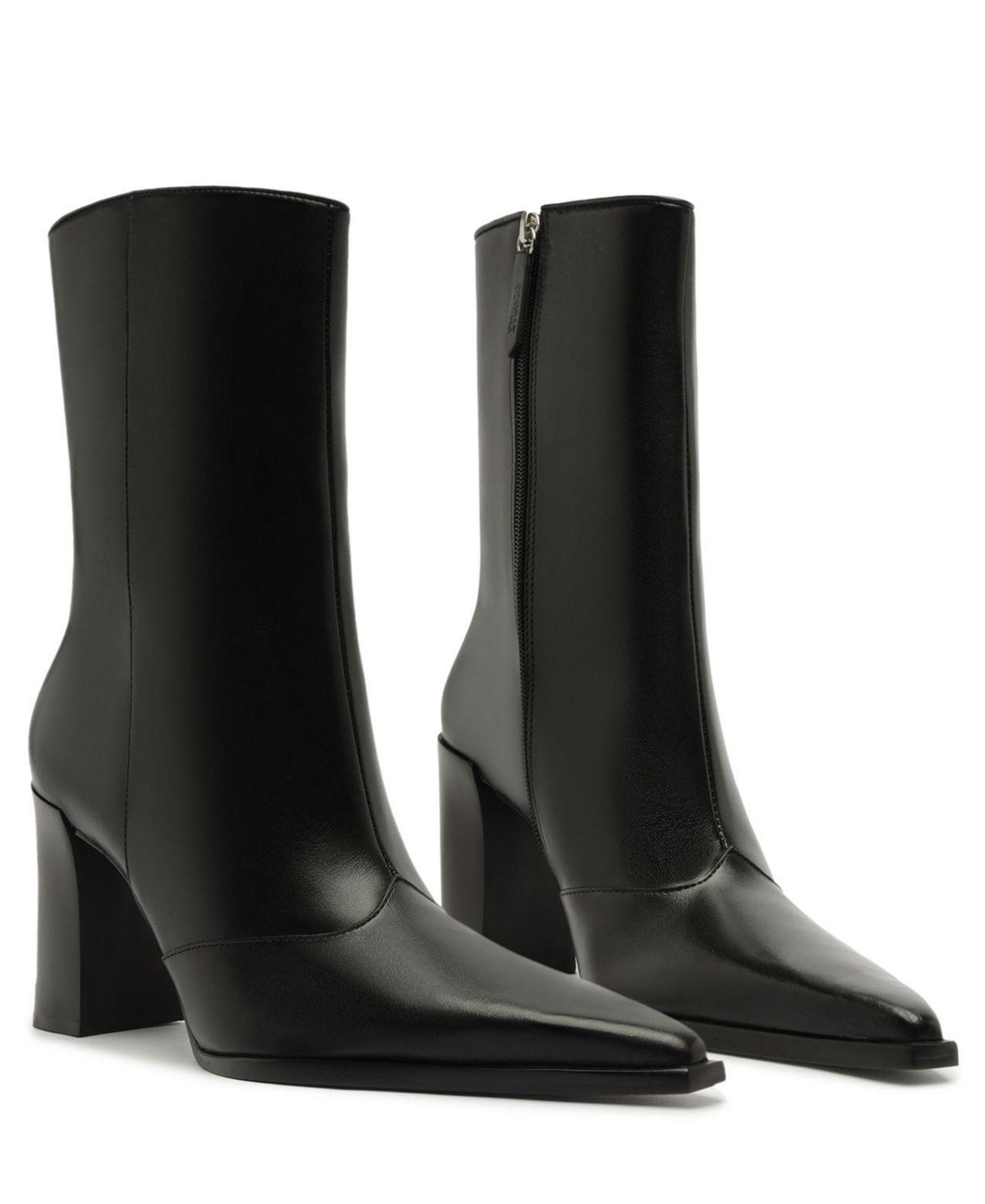 Женские ботинки Schutz Raffaela Pointed Toe Dress Booties, цвет: Чёрный кожаный — фото 11