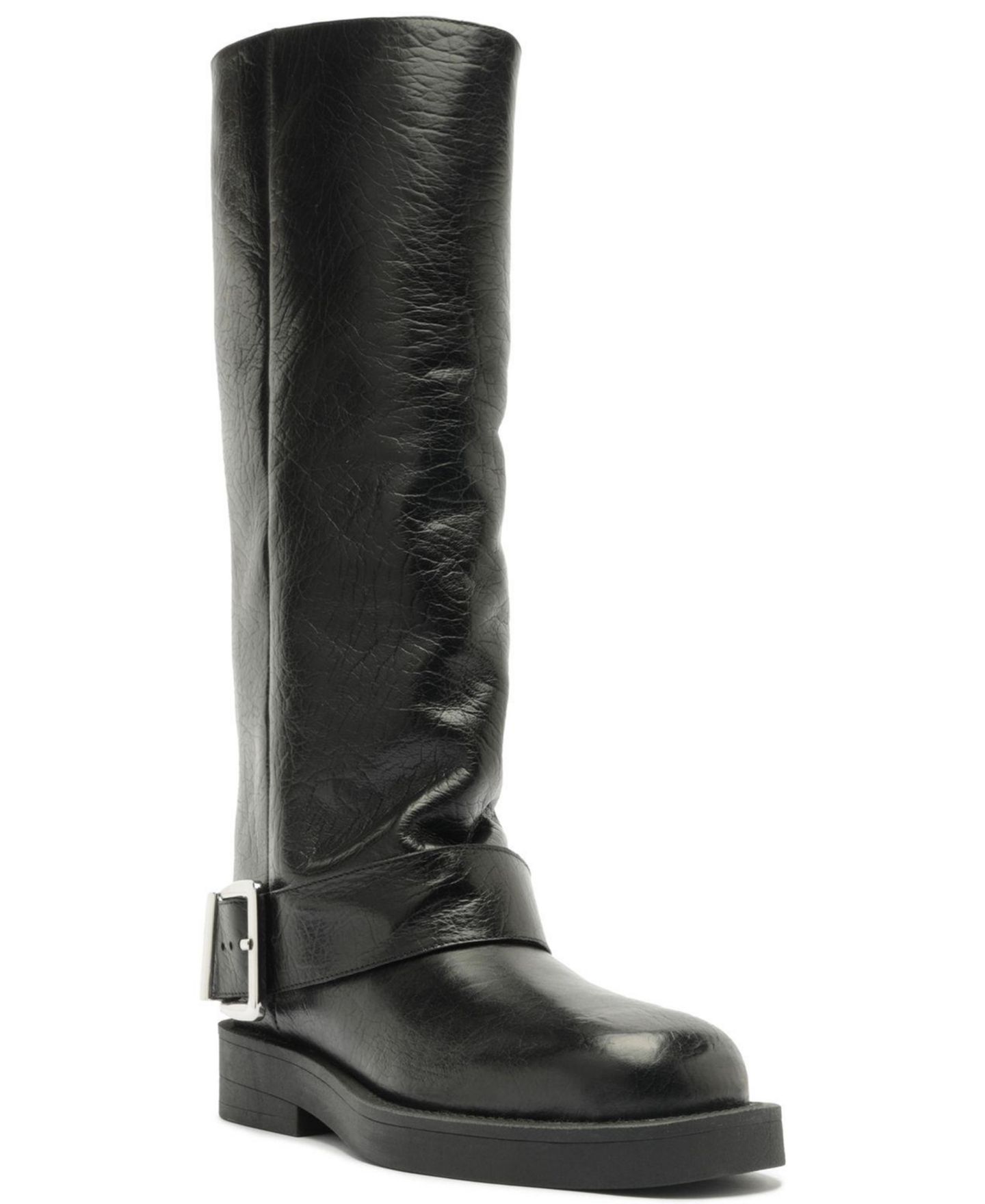 Женские ботинки Schutz Patrice Up Round Toe Tall, цвет: Чёрный — фото 1