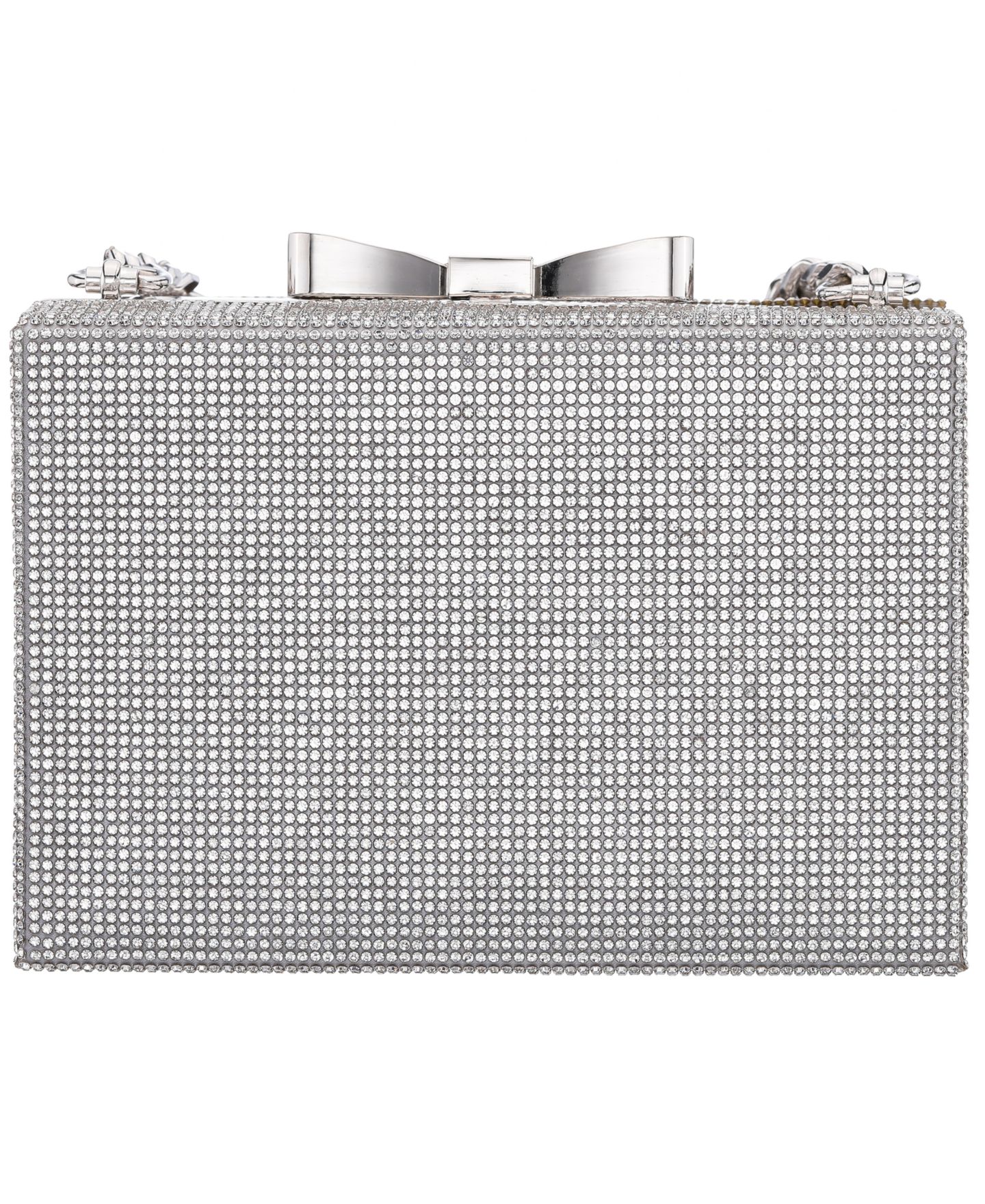 Женский клатч Nina Regalo All Over Crystal Box Mini Clutch Handbag, цвет: Серебряный — фото 2