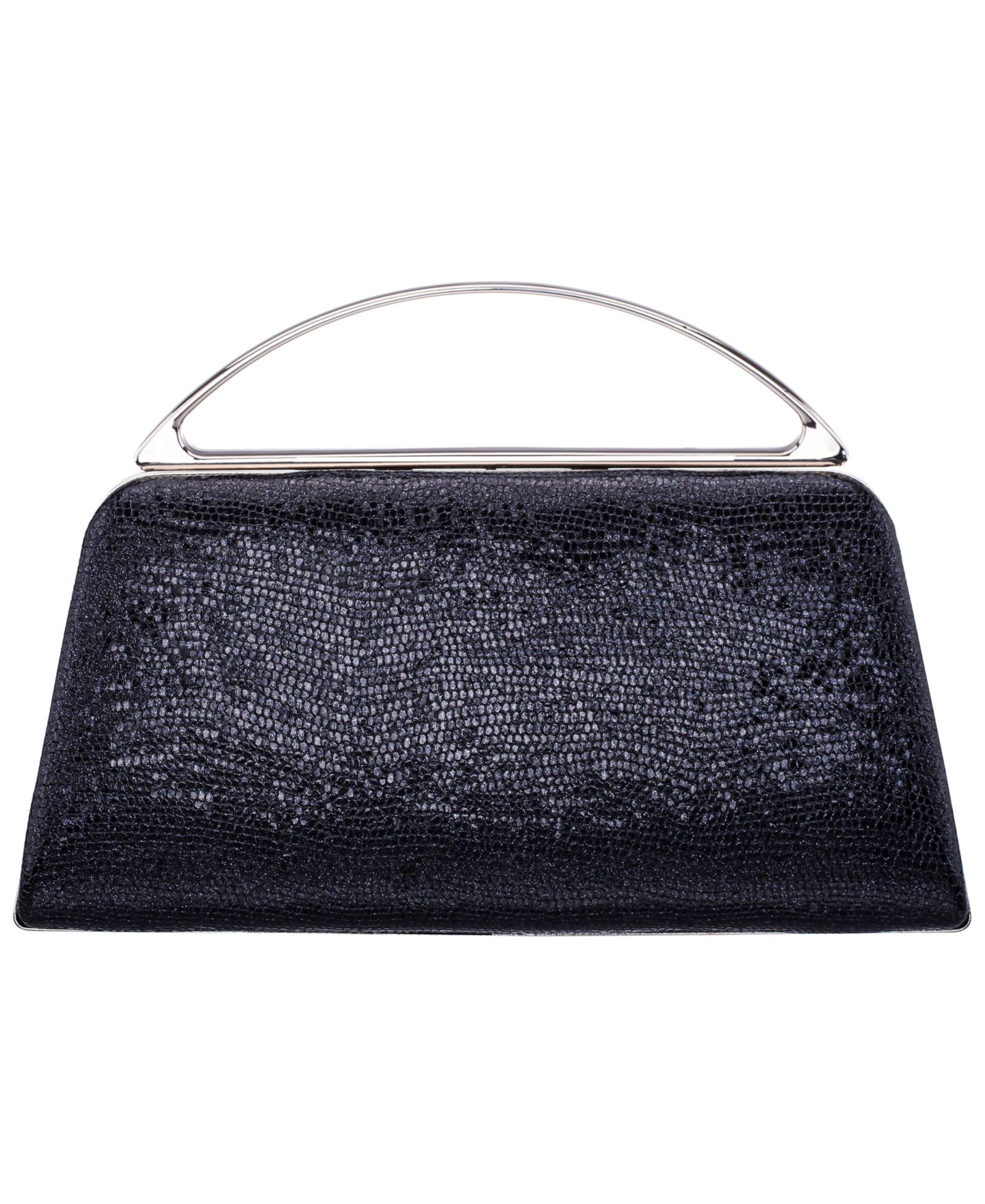 Женский клатч Nina Genesis Metallic Snake Small Handle Clutch Handbag, цвет: Чёрный — фото 1