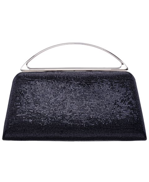 Женский клатч Nina Genesis Metallic Snake Small Handle Clutch Handbag, цвет: Чёрный