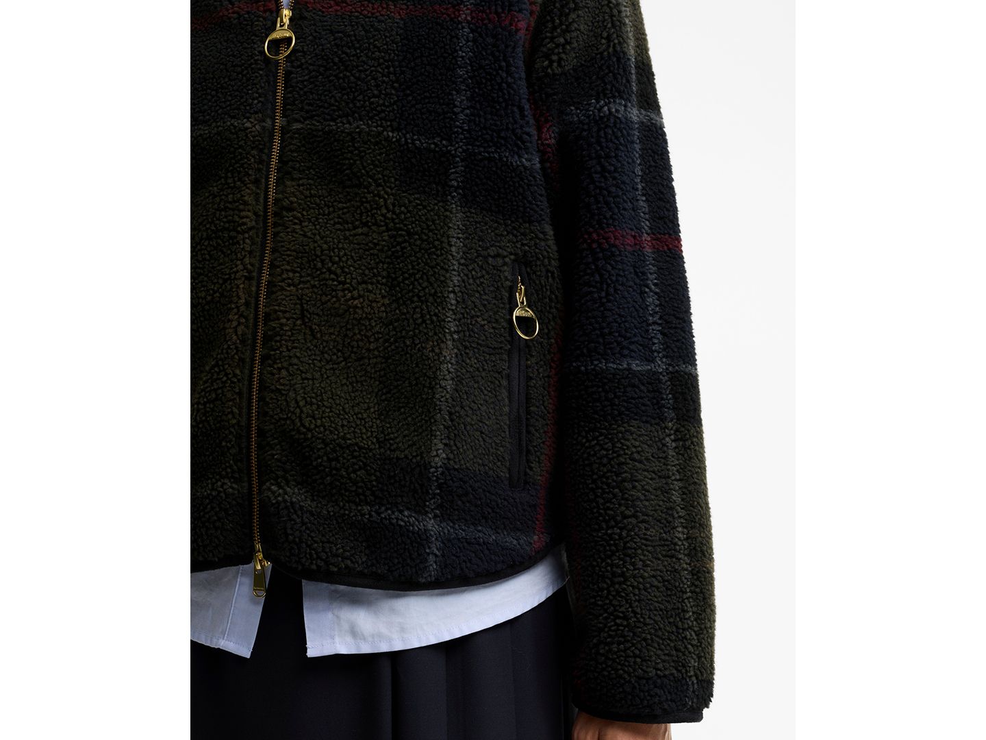 Женская куртка Barbour Kirklees Tartan Jacquard Half-Zip Fleece, цвет: Теневой — фото 5
