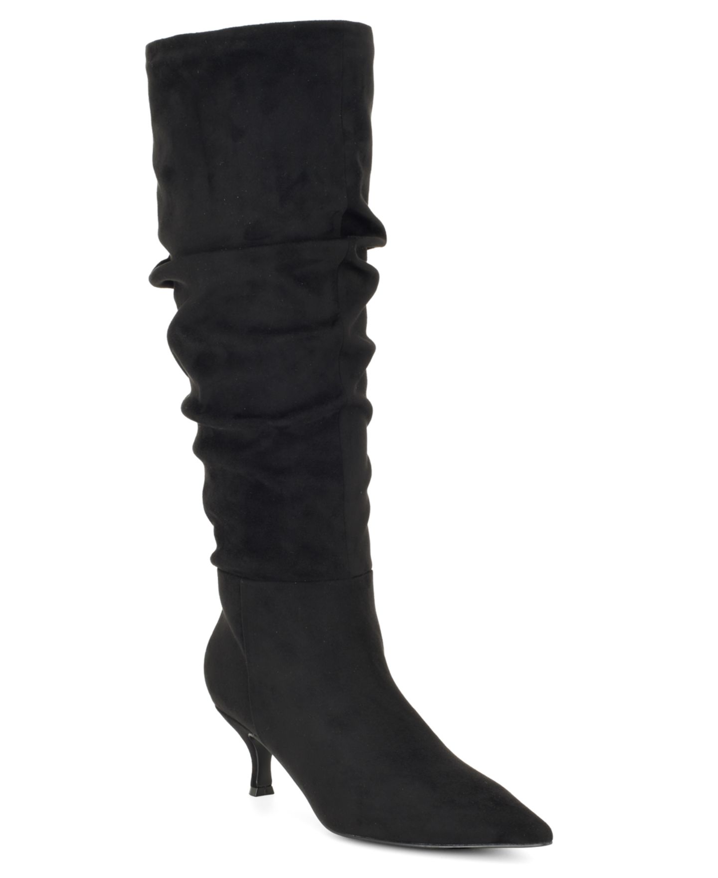 Женские ботинки Nine West Sawyor Tall Slouch Kitten Heel Dress Boots, цвет: Чёрный — фото 1