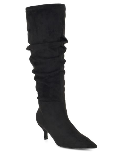 Женские ботинки Nine West Sawyor Tall Slouch Kitten Heel Dress Boots, цвет: Чёрный