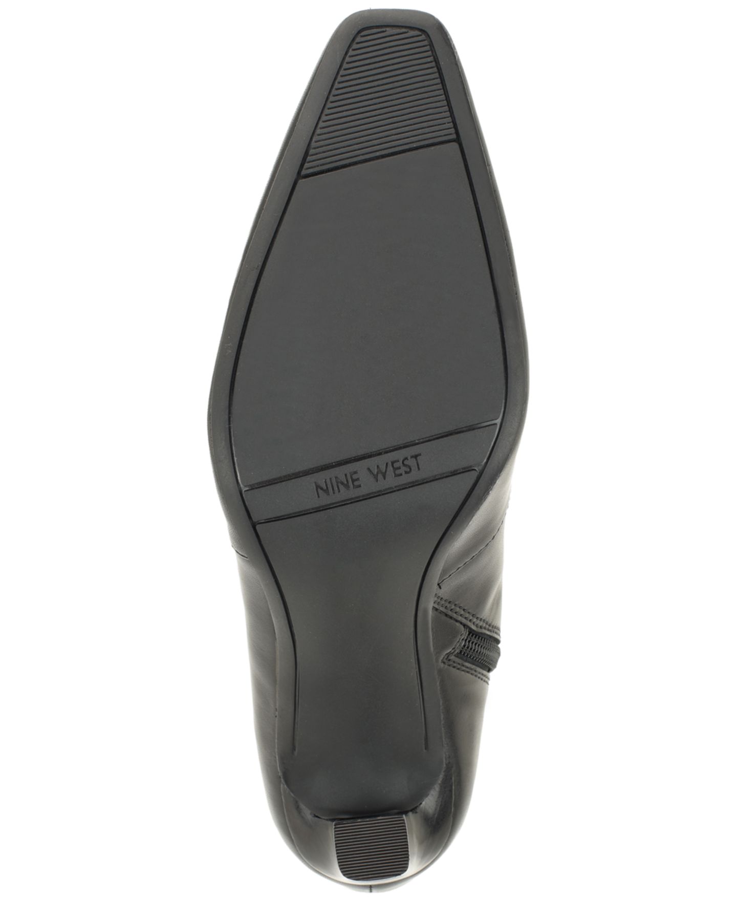 Женские ботинки Nine West Halla Snip Toe Block Heel Booties, цвет: Чёрный кожаный — фото 5