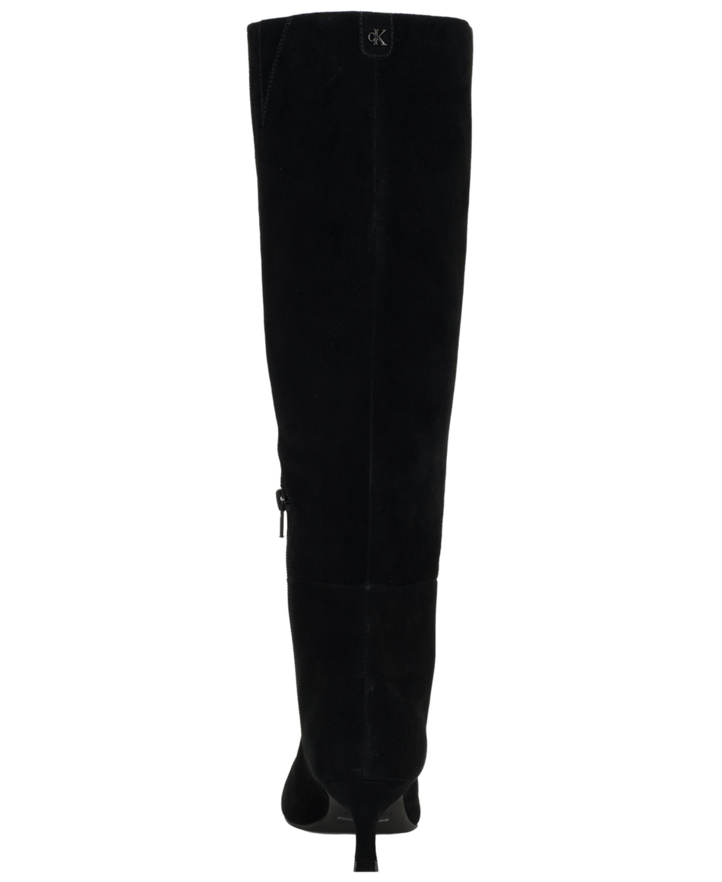 Женские ботинки Calvin Klein Akenzie Tall Suede Kitten Heel Dress Boots, Regular & Wide Calf, цвет: Чёрный замшевый — фото 4