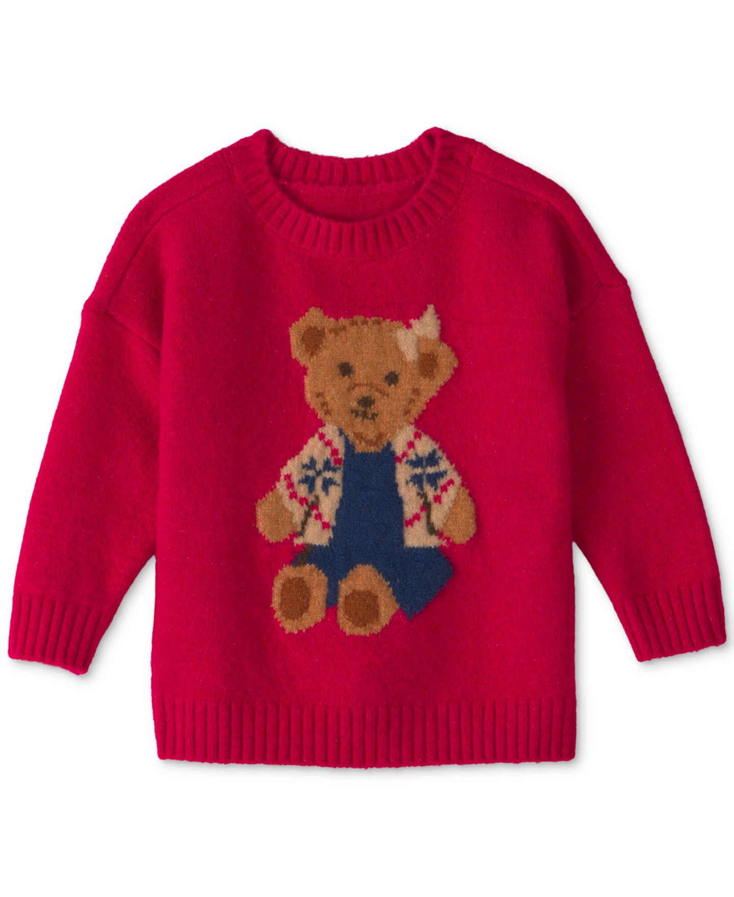 Детский свитер Oshkosh B'Gosh с круглым вырезом и длинным рукавом, для девочки, цвет: Красный — фото 1