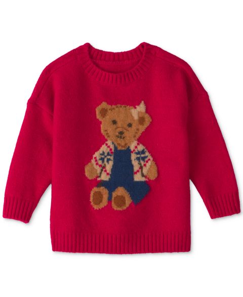 Детский свитер Oshkosh B'Gosh с круглым вырезом и длинным рукавом, для девочки, цвет: Красный