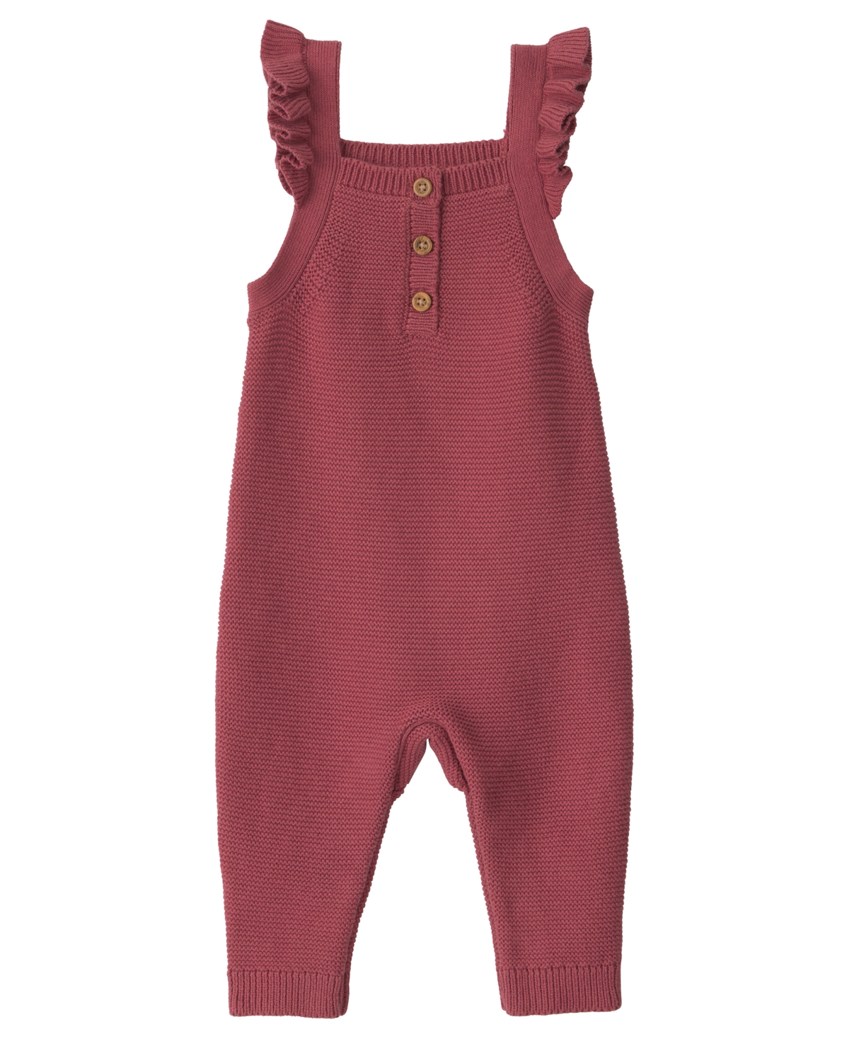 Carter's Little Planet By  Baby Girls' Sweater-knit Square-neck Overalls In Maroon