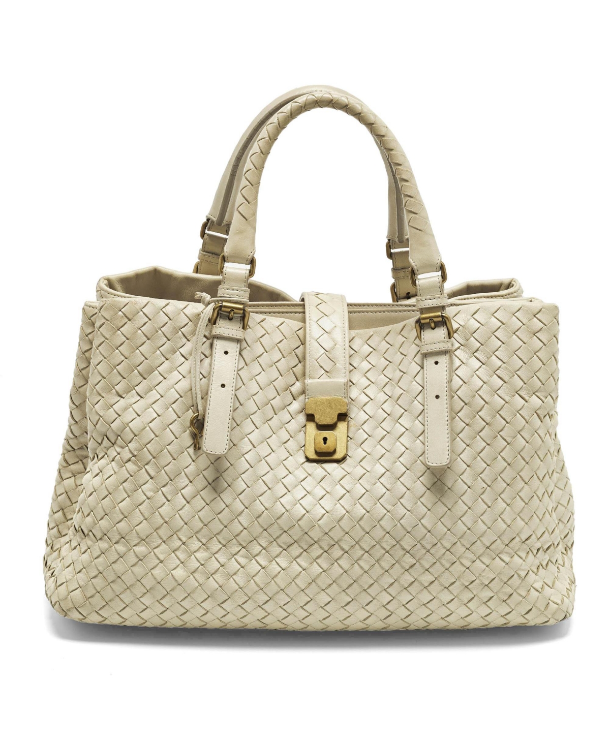 Pre-Owned Bottega Veneta Roma Large Intrecciato Leather Tote