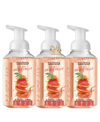 Hand Foaming Soap in Pink Grapefruit, Moisturizing Hand Soap with Flawless Crystal Heart Bracelet - 4 Piece Hand Wash Set