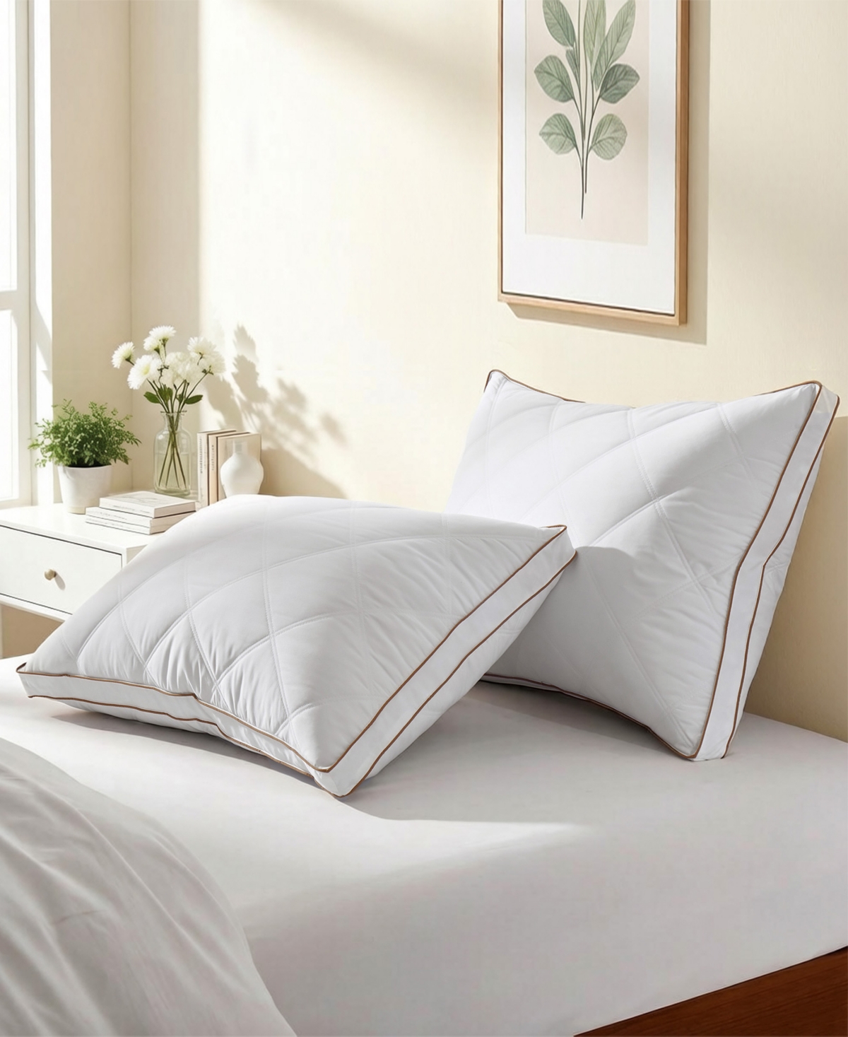 Unikome Goose Feather Down 2-Pack Bedding Pillow