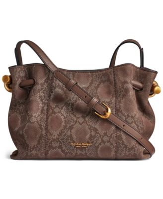 Cashmere Snake Embossed Suede Crossbody Bag