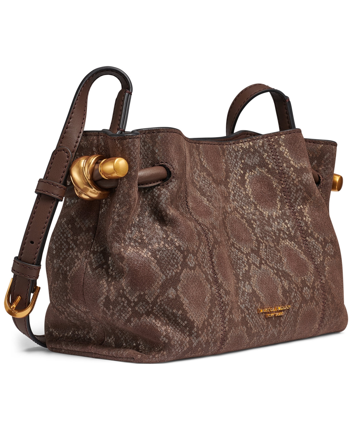 Donna Karan New York Cashmere Python Suede Crossbody Handbag