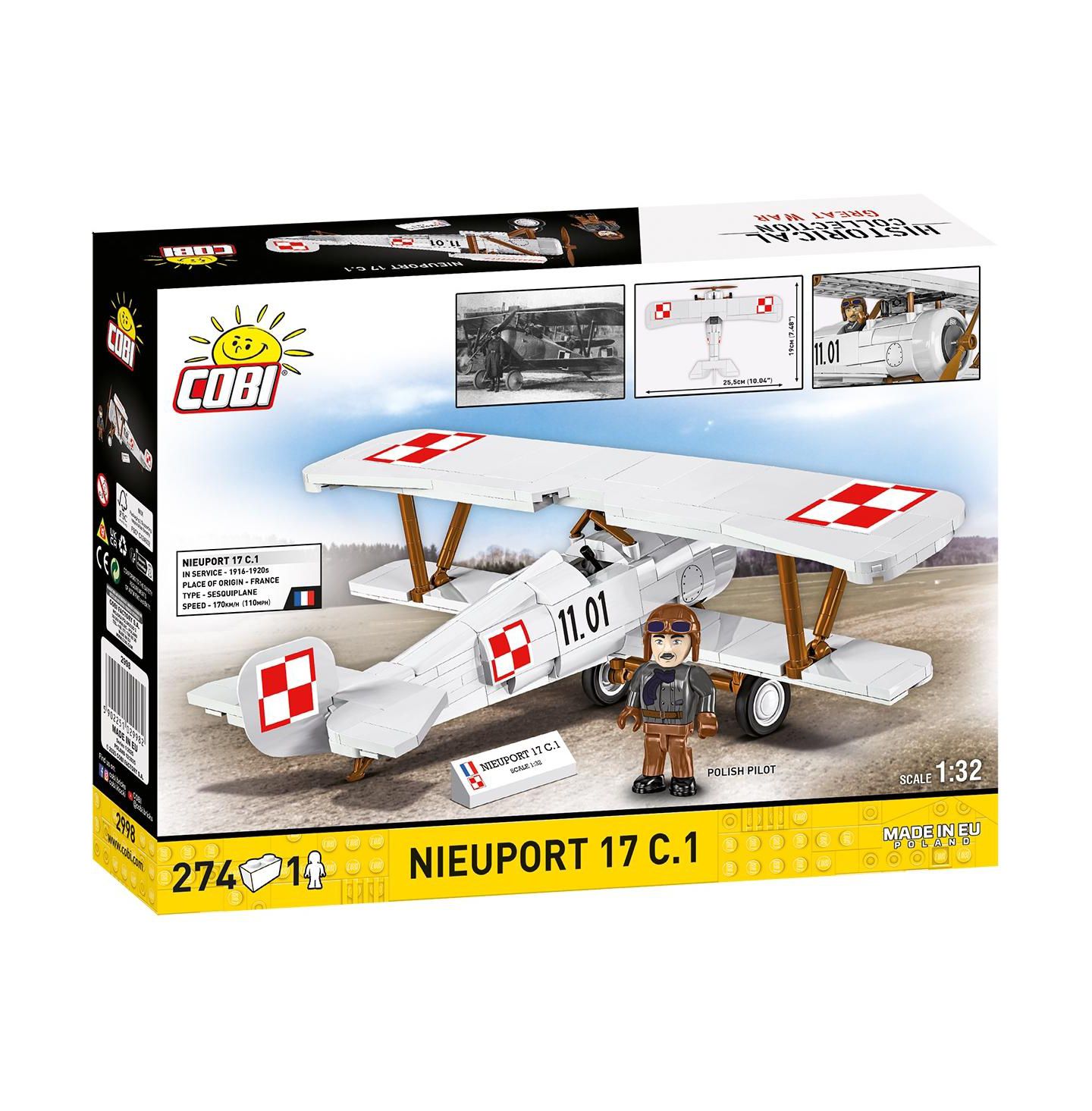 Детский конструктор COBI Historical Collection Great War Nieuport 17 C.1 110 H.P. (Polish) Aircraft — фото 2