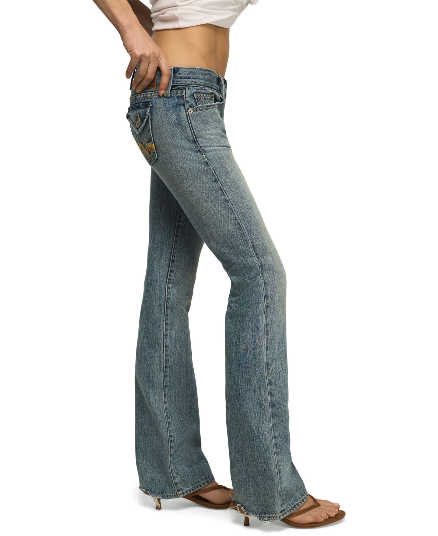 Женские джинсы Lucky Brand Lil Maggie Ultra Low Rise Flare, цвет: Варёный, вариант 1 — фото 3