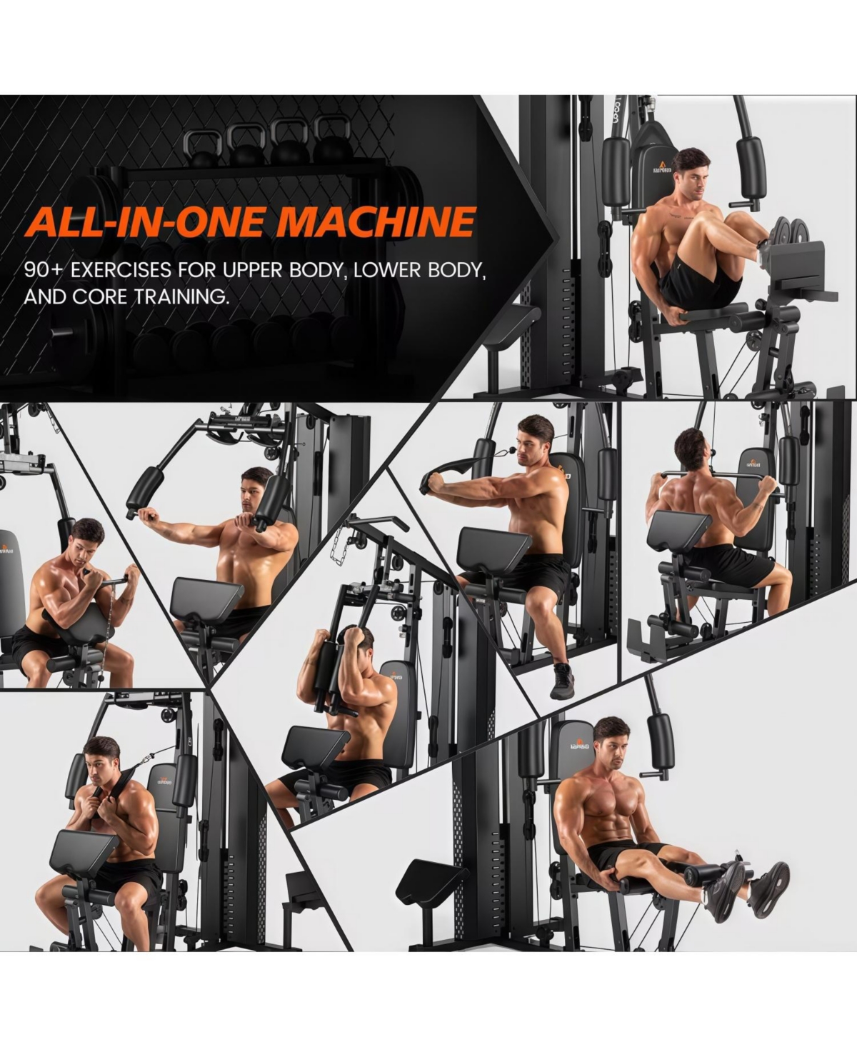 Fed Fitness Home Gym Station, Workout Equipment with 154LBS Weight Stack, Leg Press And Preacher Curl Pad
