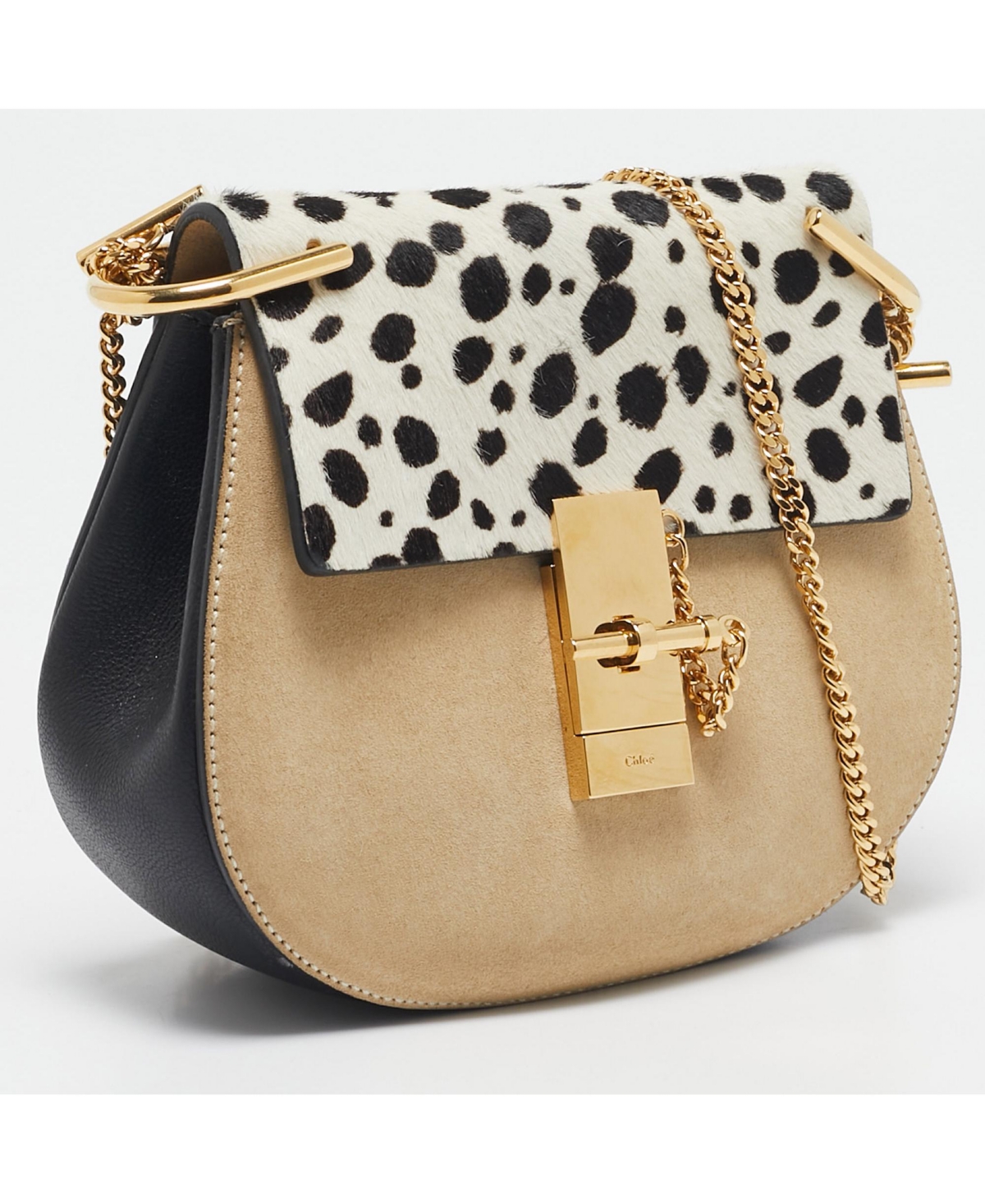 Pre-Owned Chloe women's Drew Medium Pebbled Leather Shoulder Bag