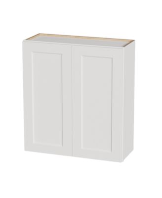 33W x 12D x 36H Solid Wood Shaker Wall Cabinet Double Door 2 Adjustable Shelves RTA for Kitchen Bath Laundry Garage
