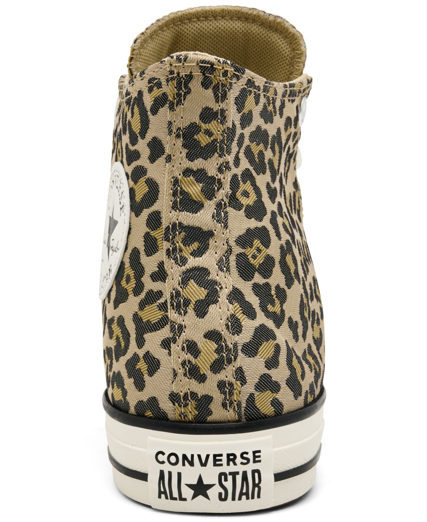 Женские кроссовки Converse Chuck Taylor All Star Leopard Jacquard High Top, цвет: Чёрный / Медовый — фото 4