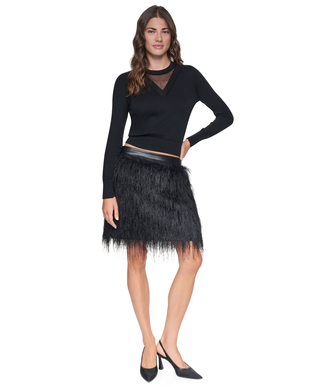 Dkny Women's City Fringe Mini Skirt
