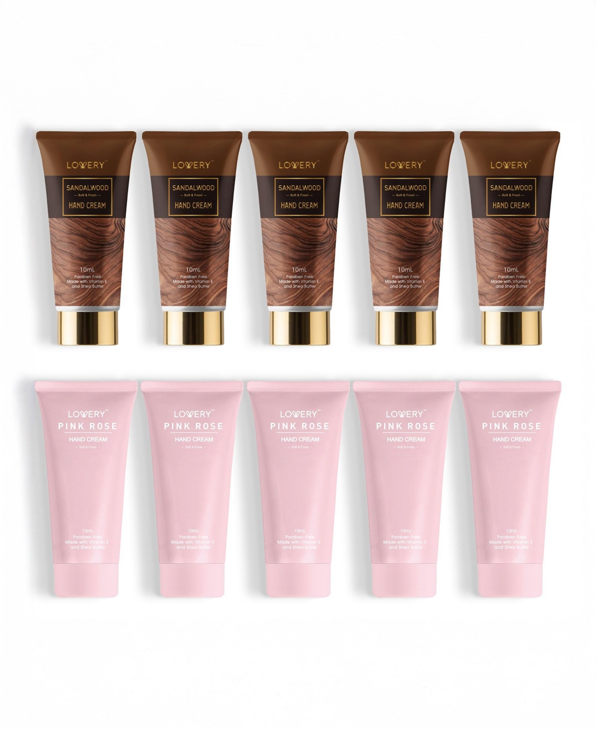 Lovery 10-Pc. Mini Sandalwood and Rose Scented Hand Creams Gift Set