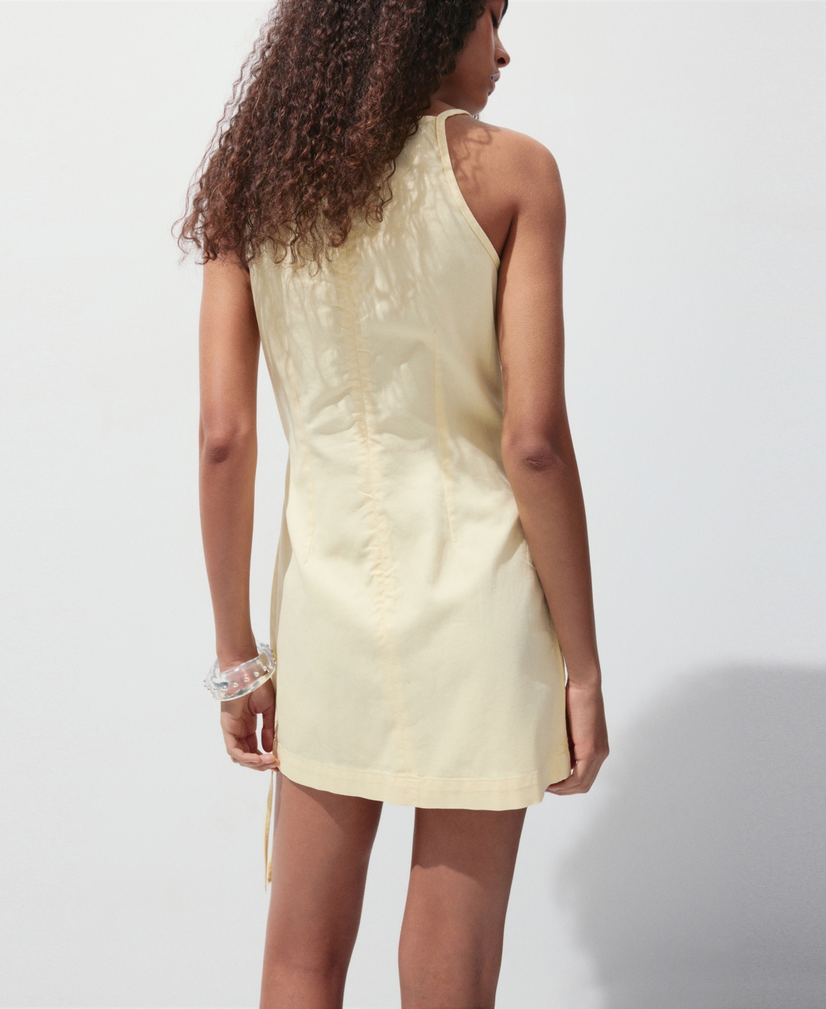 Mango Women's Straps and Bow Detail Mini Cotton Dress