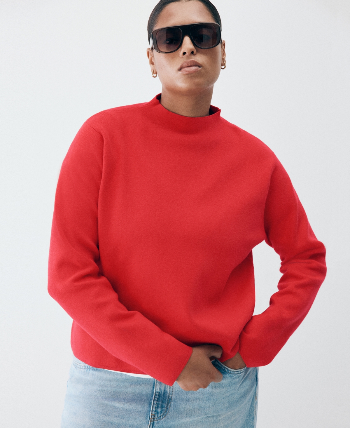 Mango Women's Perkins Neck Long-Sleeve Sweater