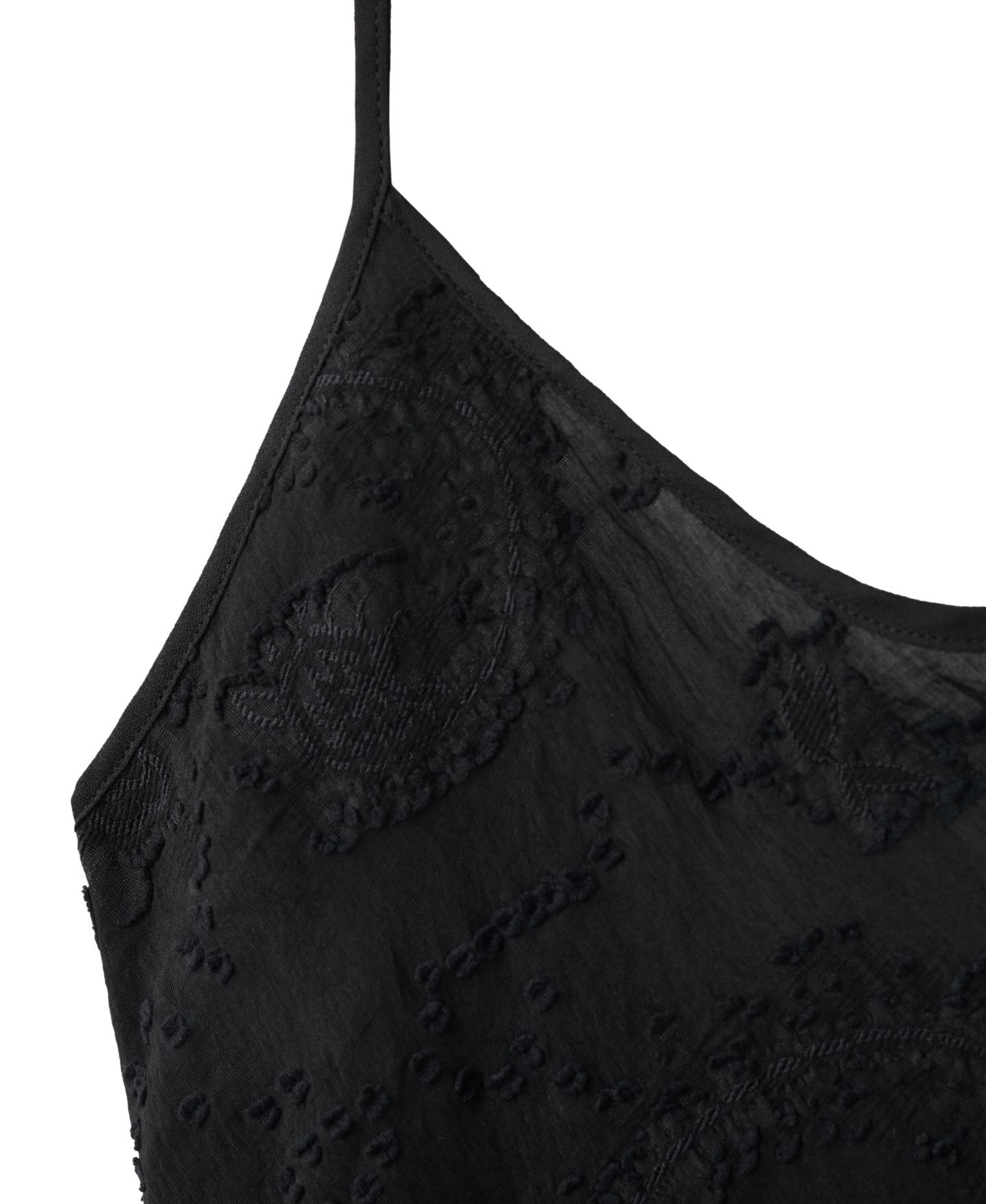 Женское платье Mango Embroidered Midi Low-Back Chiffon, цвет: Чёрный — фото 3