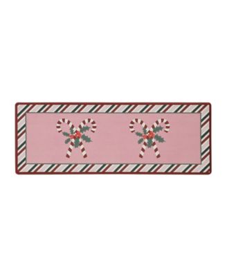 Candy Cane Non-Slip Kitchen Mat, 17.5" x 48"