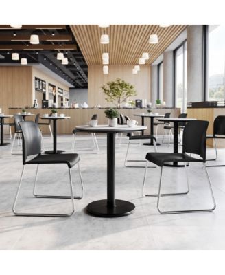 Calliope Stackable Office Reception Chair with Contoured Backrest and Chrome Sled Base
