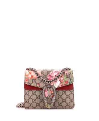 Mini Dionysus Bag Blooms Print GG Coated Canvas