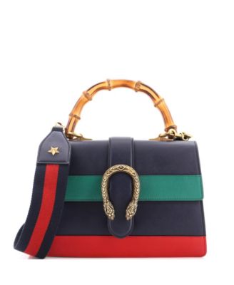 Medium Dionysus Bamboo Top Handle Bag Colorblock Leather