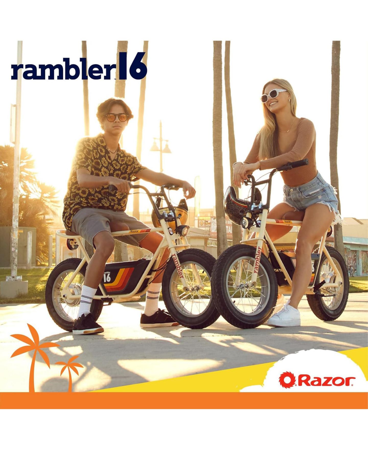 Детская игрушка Razor Rambler 16 Electric Retro Minibike with 350W Motor and 36V Battery, Tan — фото 7