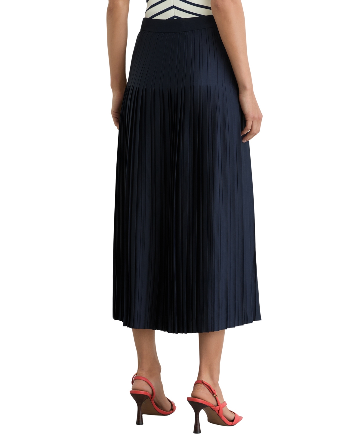 Reiss Women's Savannah Satin Pleated Midi Skirt