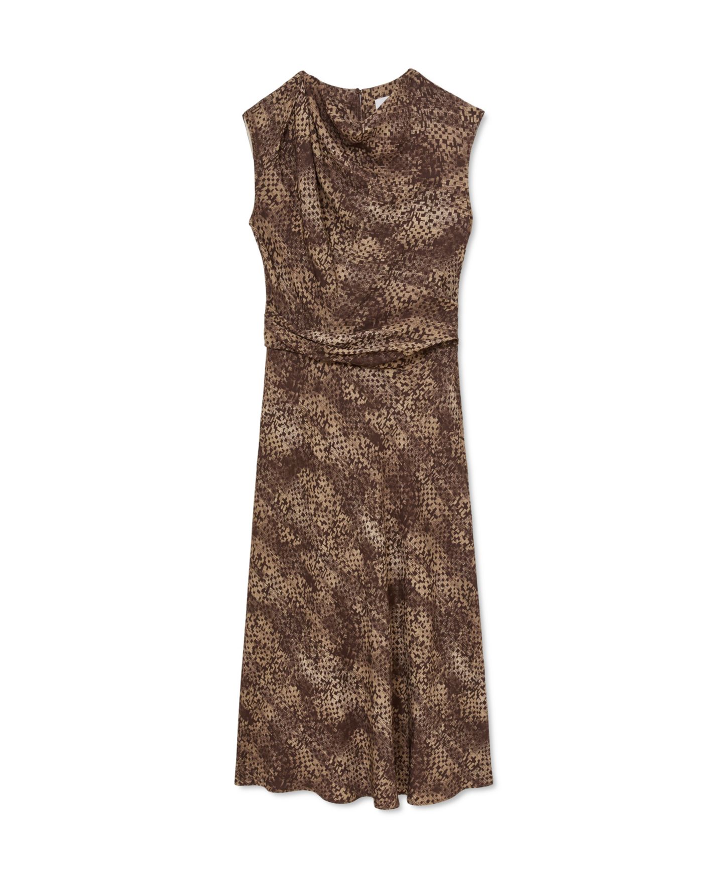 Женское платье REISS Camie Cowl-Neckline A-Line Midi, цвет: Коричневый — фото 4