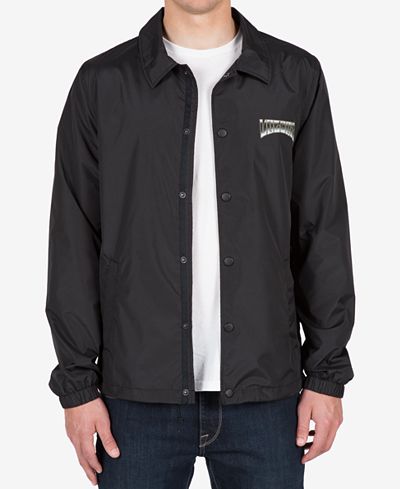 Volcom Men's Fairmont Graphic-Print Logo Coaches Jacket