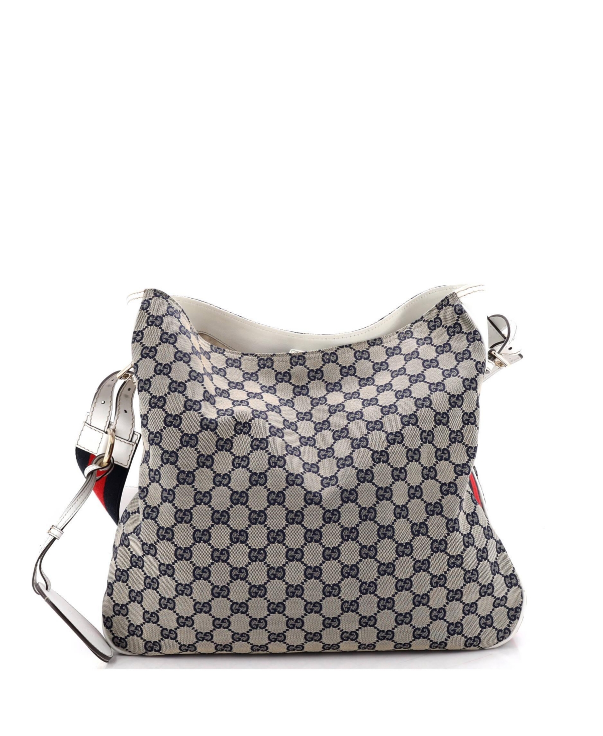 Pre-Owned Gucci Medium Heritage Web Hobo Gg Canvas