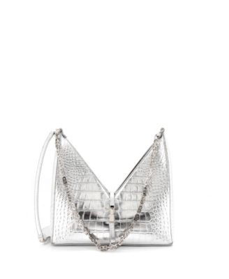 Small Cut Out Shoulder Bag Embossed Leather