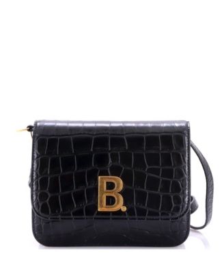 Small B. Dot Flap Bag Embossed Leather