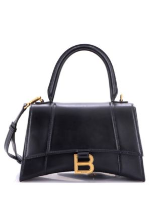 Small Hourglass Top Handle Bag Leather