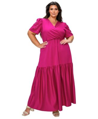Plus Size Starlit Soiree Rhinestone Dress